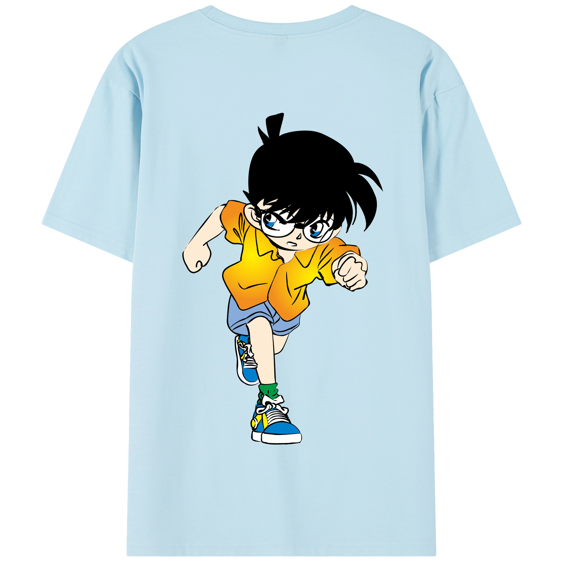 （画像用） 名探偵コナン 江戸川 コナン Detective Conan Conan Edogawa 綿100％半袖Tシャツ（背面プリント）